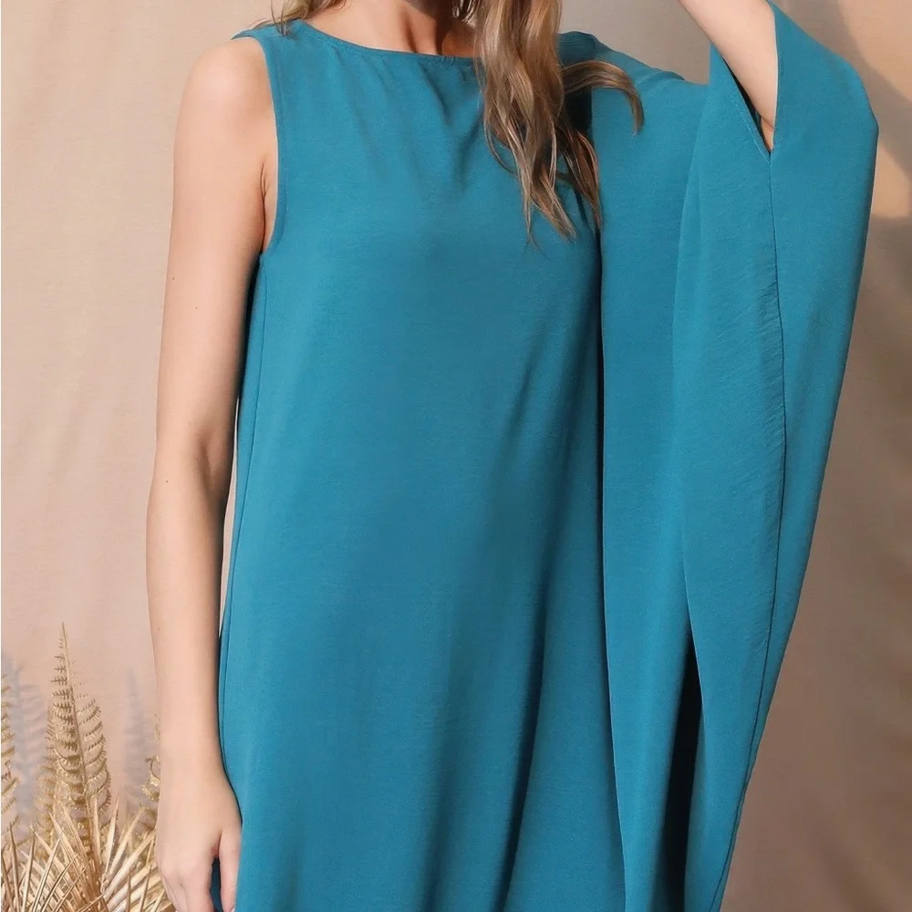 Matte Crepe One Sleeve Dress